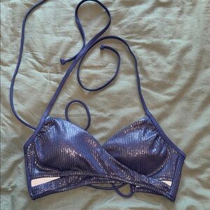 PINK Victoria's Secret Shimmering Navy Bikini Top